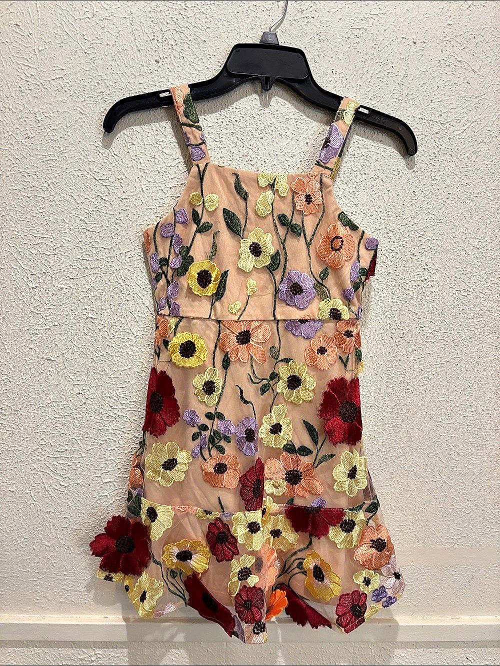 GB Girls Floral Embroidered Romper Size 10 NWT
